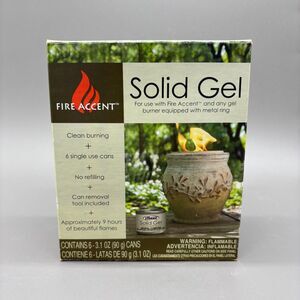 Sterno Solid Gel Fire Accent 6-Pack 9 hrs Burn Time 3.1 oz Cans w/ Removal Tool